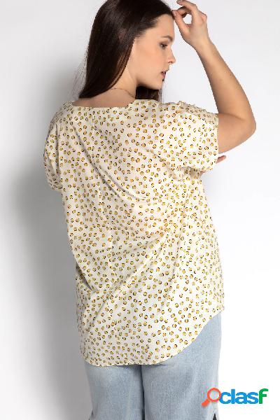 Maglia oversize con scollo a V e pallini colorati, Donna,