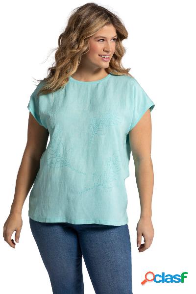 Maglia oversize dal disegno a foglie ricamate, con scollo a