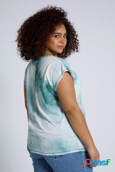 Maglia oversize di misto lino con scollo a girocollo e stile