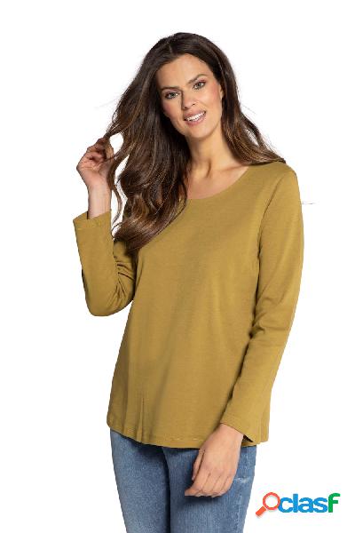 Maglia slim con scollo a girocollo e maniche lunghe, Donna,