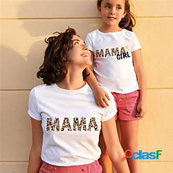 Mamma e io maglietta Top Leopardo Alfabetico Strada Stampa