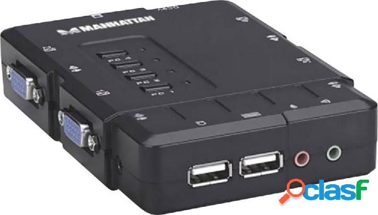 Manhattan 4 Porte Switch KVM VGA USB 1600 x 900 Pixel