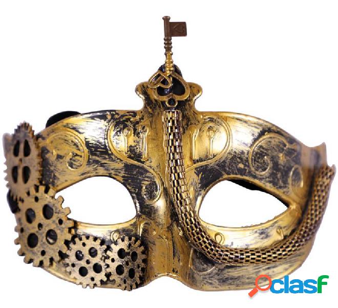 Maschera Steampunk dorata di 16 cm