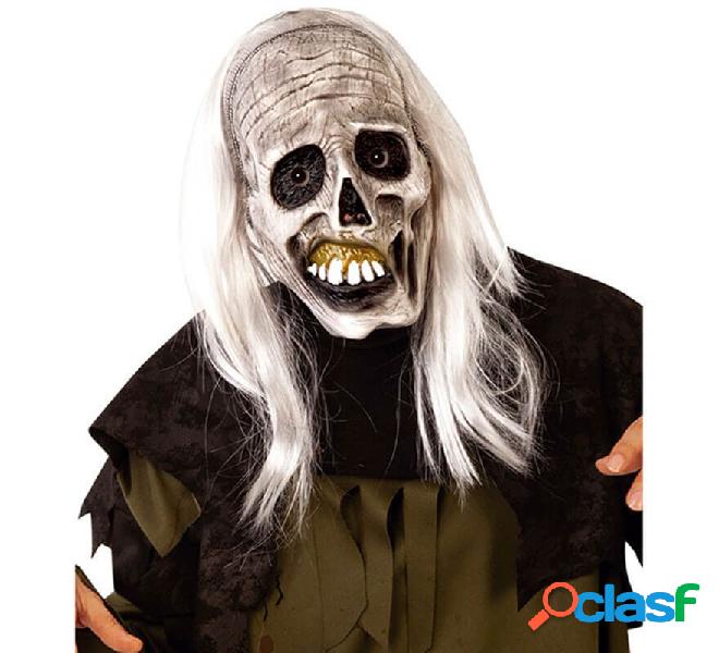 Maschera Zombie scheletro con capelli