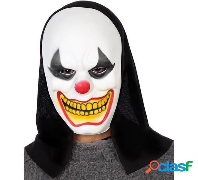 Maschera da clown spaventoso con cappuccio