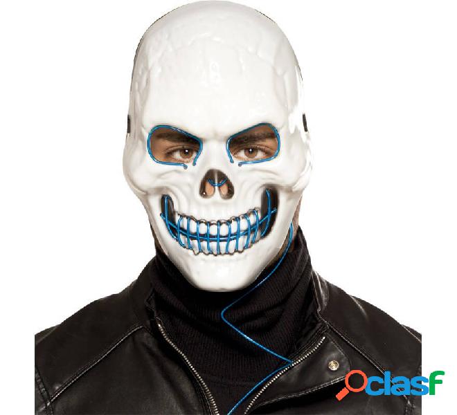 Maschera da scheletro pazzo con luce azzurra