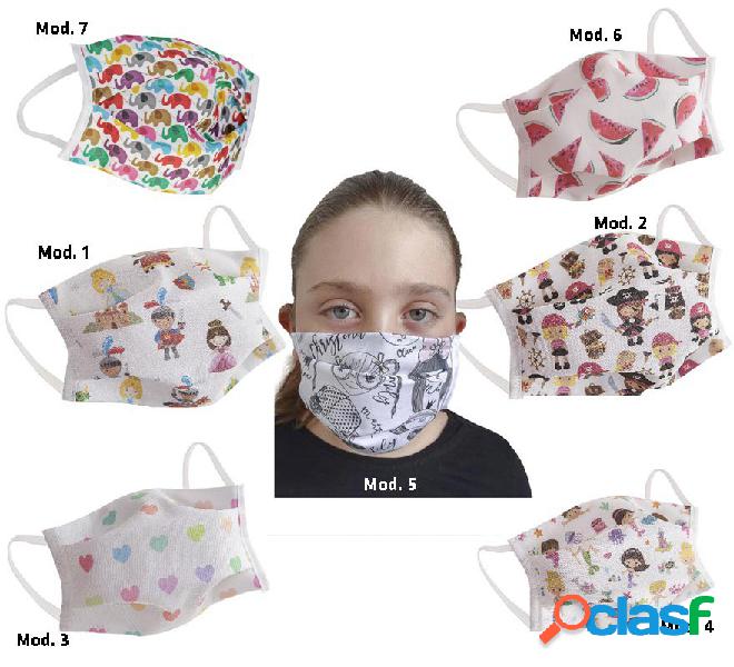 Maschera igienica protettiva per bambini 3 filtri in diversi
