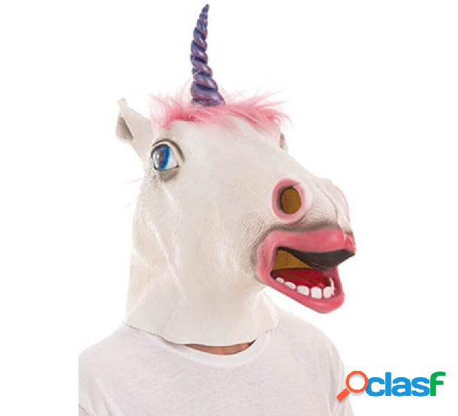 Maschera unicorno con capelli