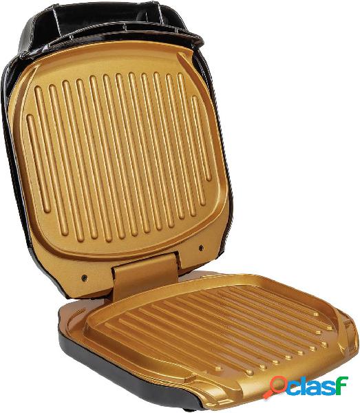 MediaShop Low Fat Elettrico Griglia pieghevole Nero, Oro