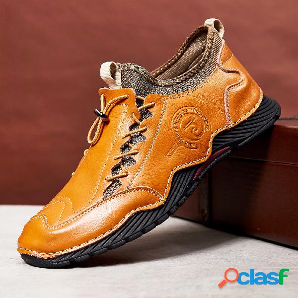 Menico Uomo Cuciture a mano Elastiche Banda Soft Scarpe