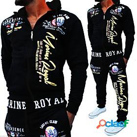 Mens 2 Piece Full Zip Street Casual Tracksuit Sweatsuit