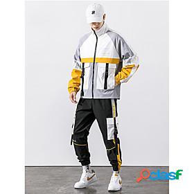 Mens 2 Piece Full Zip Tracksuit Sweatsuit Street Casual 2pcs