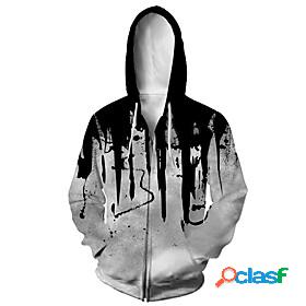 Mens Animal Zip Up Hoodie Sweatshirt 3D 3D Print Casual