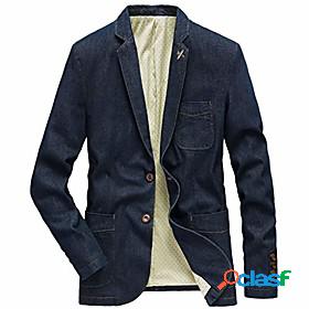 Mens Blazer Blazer Business Solid Colored Single Breasted