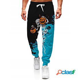 Mens Casual Designer 3D Print Drawstring Elastic Waist