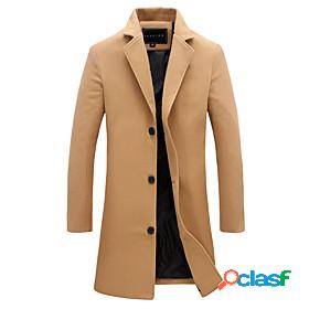 Mens Coat Fall Winter Street Daily Long Coat Thermal Warm