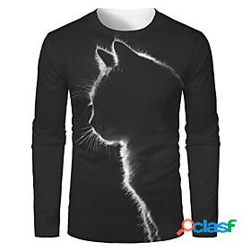 Mens Daily 3D Print T shirt Shirt Graphic Animal Long Sleeve