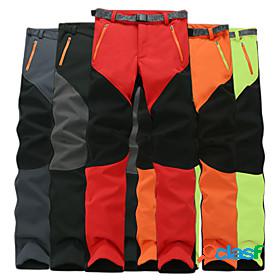 Mens Fleece Lined Pants Hiking Pants Trousers Patchwork