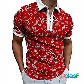 Mens Golf Shirt Graphic Collar Street Daily Short Sleeve