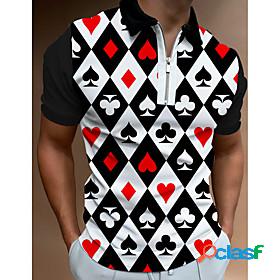 Mens Golf Shirt Poker Collar Street Daily Short Sleeve