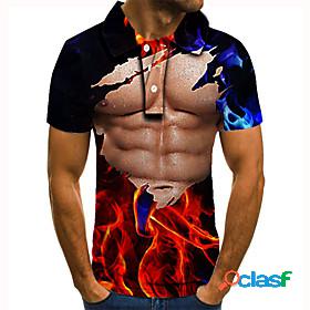 Mens Golf Shirt Tennis Shirt Graphic Prints Muscle 3D Print