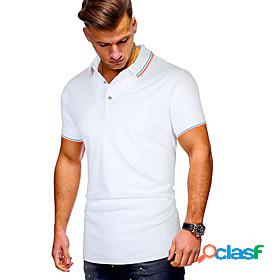 Mens Golf Shirt Tennis Shirt Solid Colored Collar Shirt