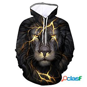 Mens Graphic Hoodie Daily Going out 3D Print Animals Hoodies