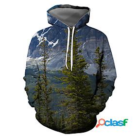 Mens Graphic Scenery Pullover Hoodie Sweatshirt 3D Print