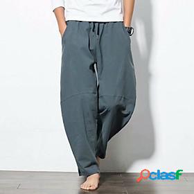 Mens Harlem Pants Pocket Elastic Waist Harem Pants Trousers