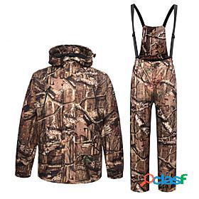 Mens Hoodie Ski Jacket with Pants Hunting Jacket with Pants