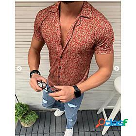 Mens Shirt Color Block Other Prints Collar Square Neck Party
