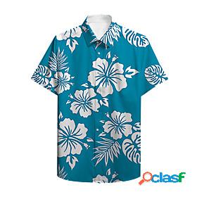 Mens Shirt Floral Plants Other Prints Turndown Casual