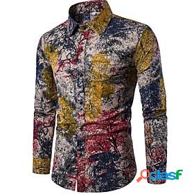 Mens Shirt Graphic Tropical Standing Collar Going out Club
