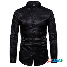 Mens Shirt Plants Other Prints Button Down Collar Daily Long