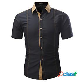 Mens Shirt Simple Classic Collar Shirt Collar Daily Meeting