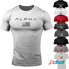 Mens Short Sleeve Running Shirt Tee Tshirt Top Summer Cotton