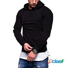 Mens Solid Colored Solid Color Hoodie Pullover Sweatshirt
