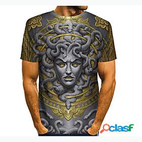 Mens T shirt Cartoon 3D 3D Print Round Neck Daily Holiday