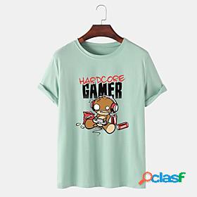 Mens T shirt Cartoon Graphic Prints Game Hot Stamping Crew