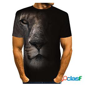 Mens T shirt Graphic 3D Animal 3D Print Round Neck Casual