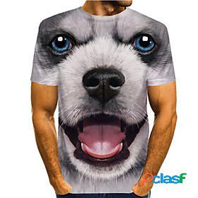 Mens T shirt Graphic 3D Animal 3D Print Round Neck Casual