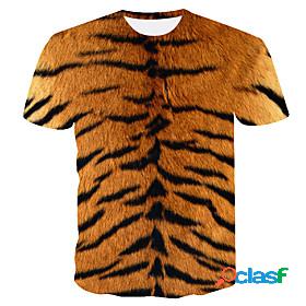 Mens T shirt Shirt Animal 3D Print Round Neck Casual Daily