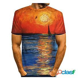 Mens T shirt Shirt Graphic 3D 3D Print Round Neck Casual