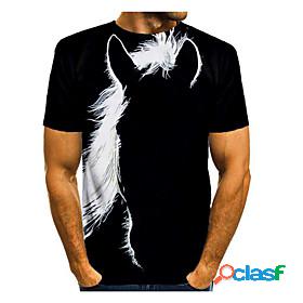 Mens T shirt Shirt Graphic 3D Animal 3D Print Round Neck
