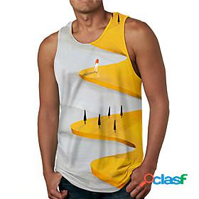 Mens Tank Top Undershirt Graphic Prints Human 3D Print Round