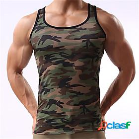 Mens Tank Top Vest Shirt Camo / Camouflage U Neck Daily