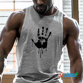 Mens Tank Top Vest Undershirt Graphic Prints Hand Hot