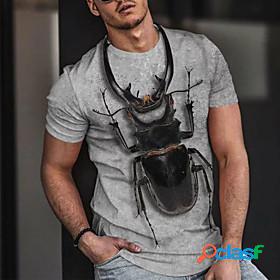 Mens Tee T shirt Abstract Insects 3D Print Round Neck Home