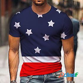 Mens Tee T shirt American Flag Independence Day Flag 3D