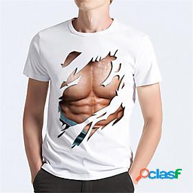 Mens Tee T shirt Graphic Muscle 3D Print Round Neck Daily